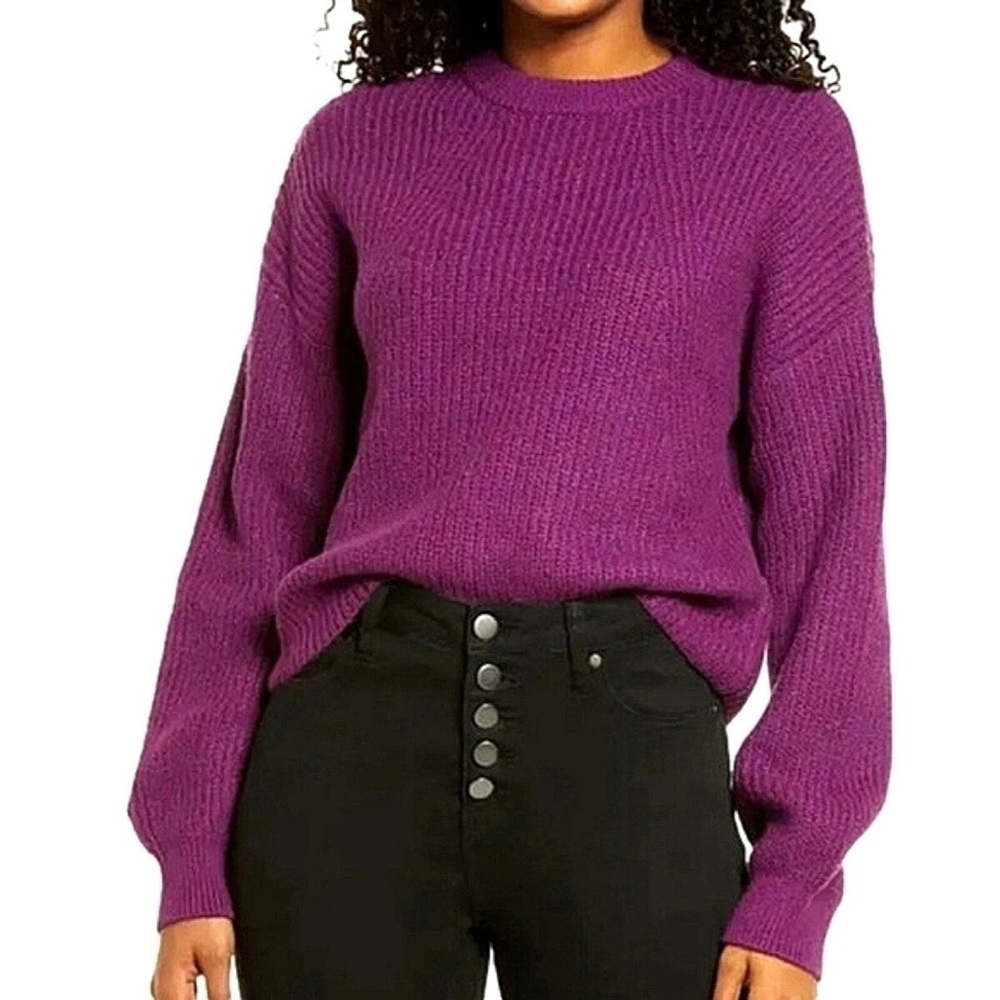 (A12) BP. Rib Crop Crewneck Women's Sweater In Purple Phlox Sizeโ small, NWT